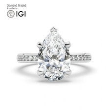 Pear Diamond Engagement Ring Platinum Labgrown 5.55 Ct Solitaire