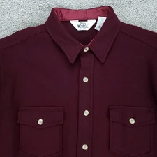 Vintage Woolrich Jac Shirt Mens XL Maroon Wool Blend Flannel Jacket Made In USA