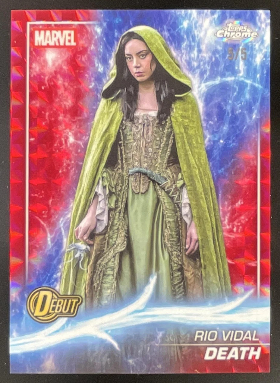 2025 Topps Chrome Marvel Studios Geometric Red Refractor #161 Death DEBUT /5