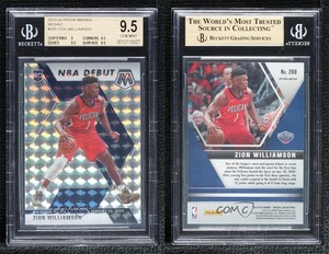 2019-20 Mosaic NBA Debut Silver Prizm Zion Williamson BGS 9.5 GEM MINT Rookie RC