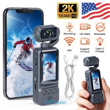 2K Handheld Vlog Camera WiFi Pocket Action Camera Body Cam 330  Rotatable Lens