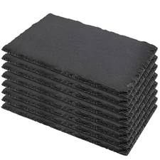 8 pcs Black Slate Cheese Boards 10x4.7" Charcuterie Sushi Appetizer Serving Tray