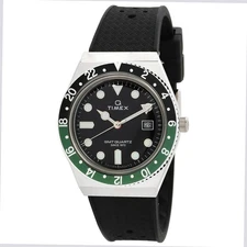 Timex Q Timex GMT Quartz Black Dial Sprite Bezel Men's Watch TW2W57500