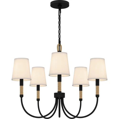 Quoizel BYL5025 Bayside 5 Light 25"W Chandelier - Black - Picture 4 of 7