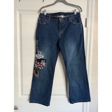 Disney Store Minnie Mouse Vintage Y2K Straight Leg Jeans Blue Womens 12