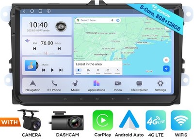 8+128G 8Core 9'' für VW Touran Autoradio Android Auto Navi 4G LTE Touchscreen DSP