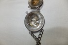 VINTAGE ANTIQUE SILVER REPOUSEE US FANTASY 3 COIN POCKETWATCH FOB — photo 9