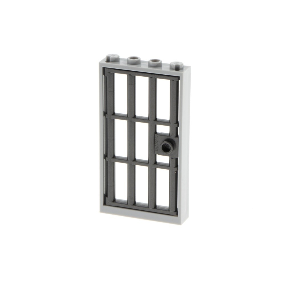 1X Lego Door Frame 1X4X6 New Light Gray Grid Dark Gray 60621 60596
