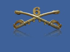 6th CAVALRY SWORDS SABERS MILITARY HAT PIN CAVALRY REGIMENT BADGE U.S ARMY