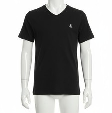 Calvin Klein Kids Boys Black Logo V-Neck Short Sleeve T-Shirt Top Size M 10/12