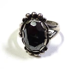 Size 6.5 Vintage Bell Trading Post Hematite Ring Split Shank 925 Silver 5.3g