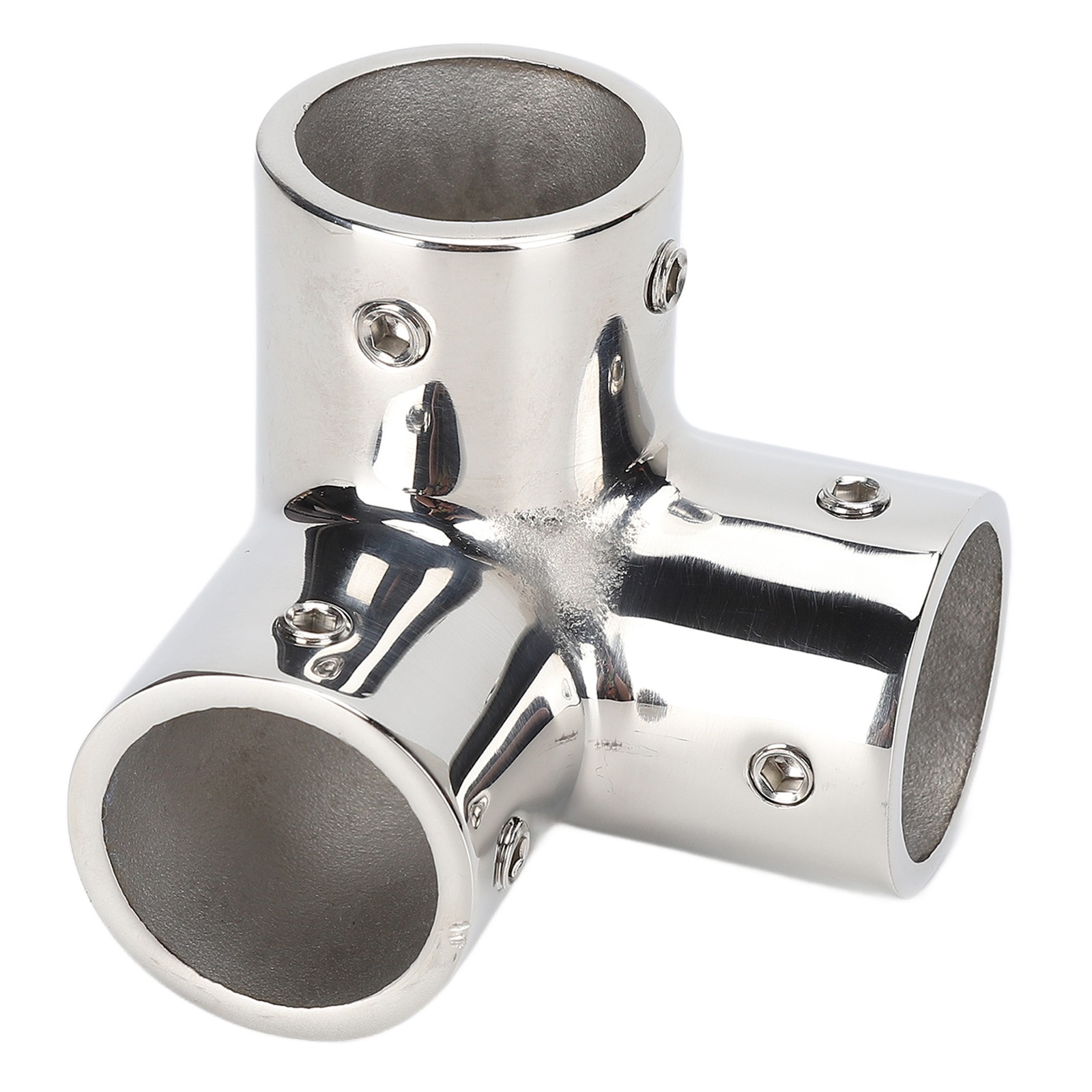 (Φ25mm)3 Way Corner Tee Joint 316 Stainless Steel Mirror Polished Yacht ▪