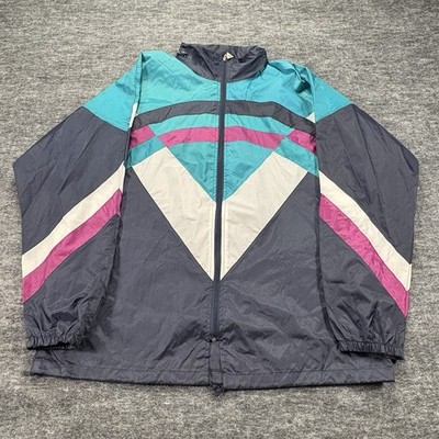 Vtg Jako Sport Nylon Windbreaker Jacket Men s XL Colorblock Full Zip