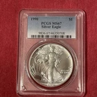 1990 American Silver Eagle 1 Oz PCGS MS67 Bright White Better Date