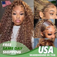 Brazilian Virgin Wigs 13x4 Water Wave Ombre 1B/30 Transparent Lace Wigs