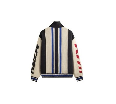 Kith Color-Blocked Moto Full Zip Wyona Sweater Sandrift Brand New