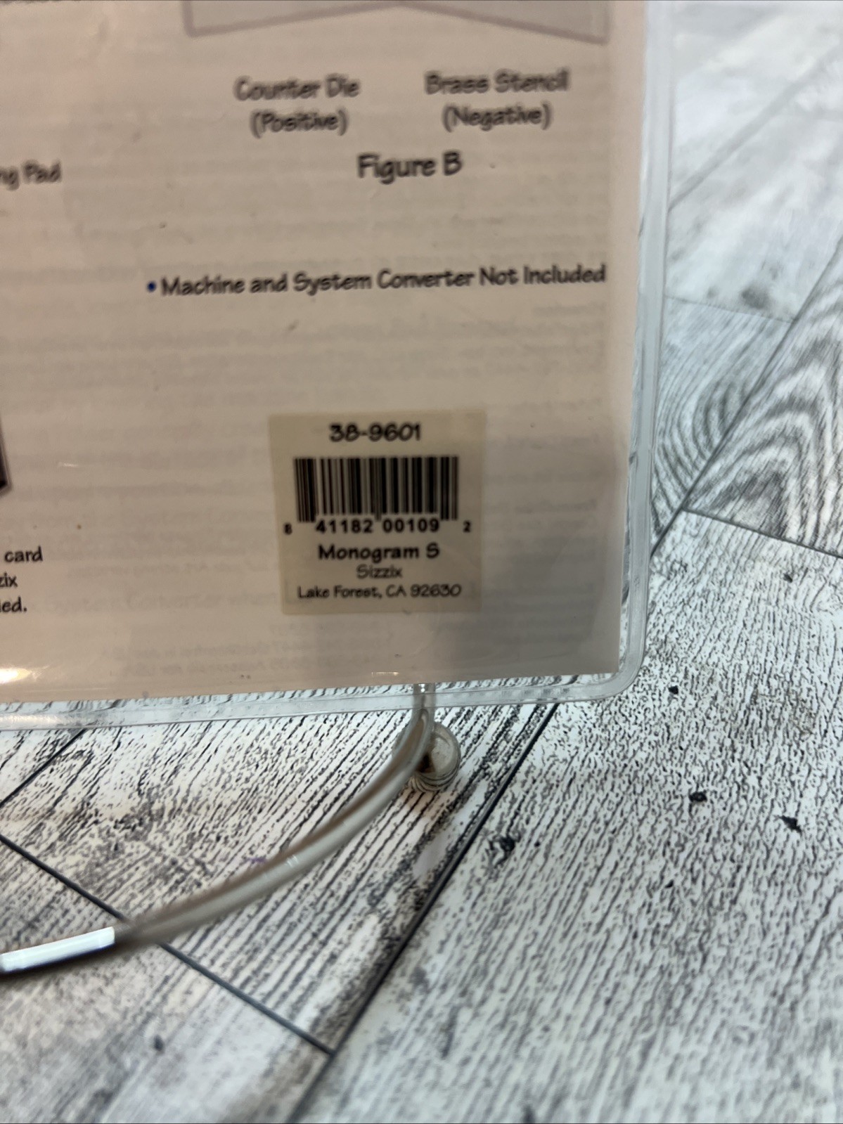 Sizzix Simple Impressions Embossing Folder Letter S 38-9601