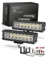 6" LED Light Bar, 50W 4000LM Fog Lights for Trucks - Spot Flood White