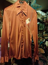 VINTAGE 1970s disco Dagger Collar shirt by Roland Kosser size Small 15