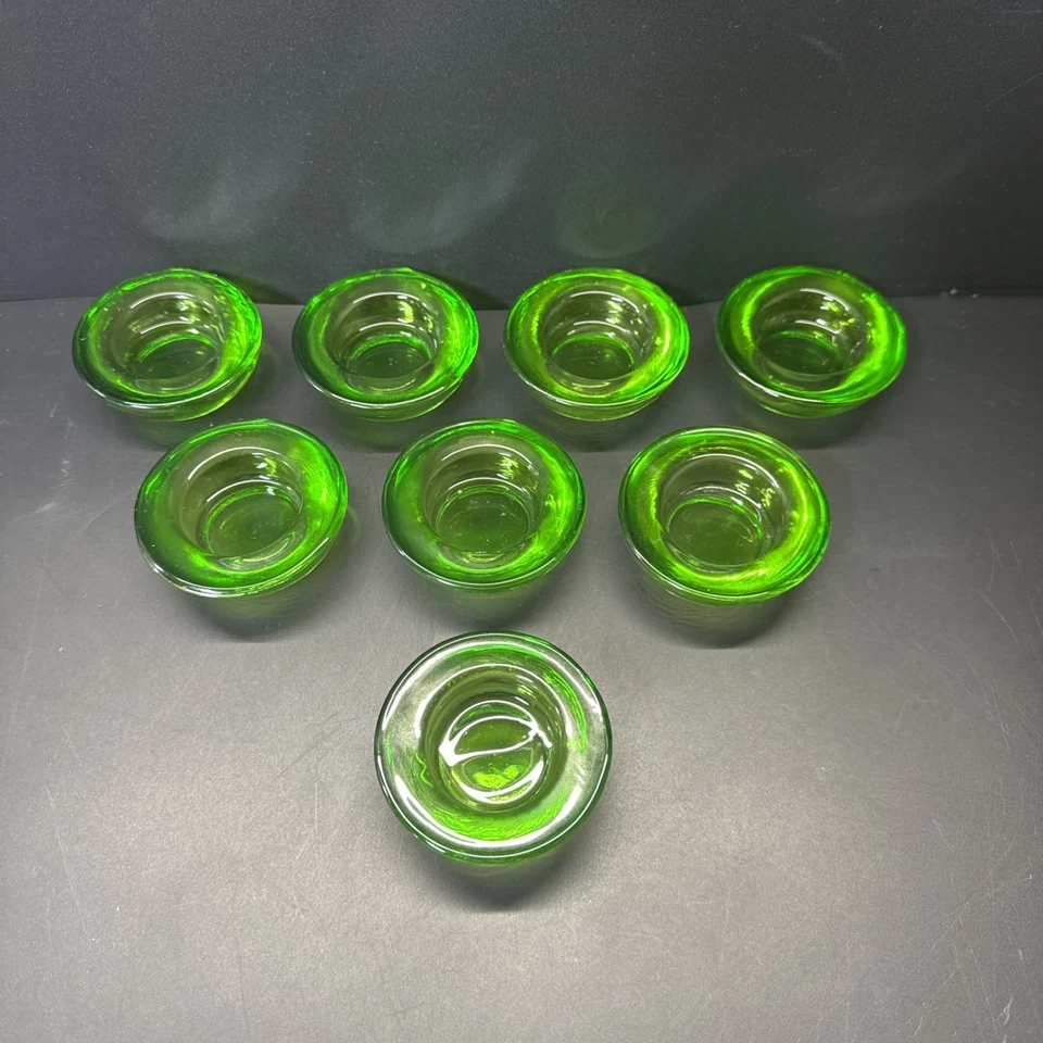 8 candelabros de vidrio verde esmeralda para cajón y barril Foto 2 de 4