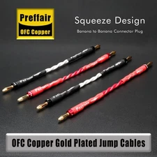 4pcs Speaker Bridge Jumper Bi wire Audio Cable Preffair 2S11F Banana-Spade
