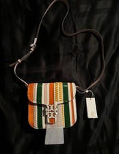 Tory Burch McGraw Pieced Stripe Crossbody Bag...