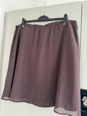 Gina Benotti Damen Minirock kurz lila geometrisch Chiffon gefüttert XL 48/50