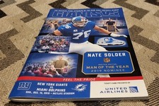 NFL New York Giants Nate Solder 2019 Magazine NY Giants vs Miami Dolphins