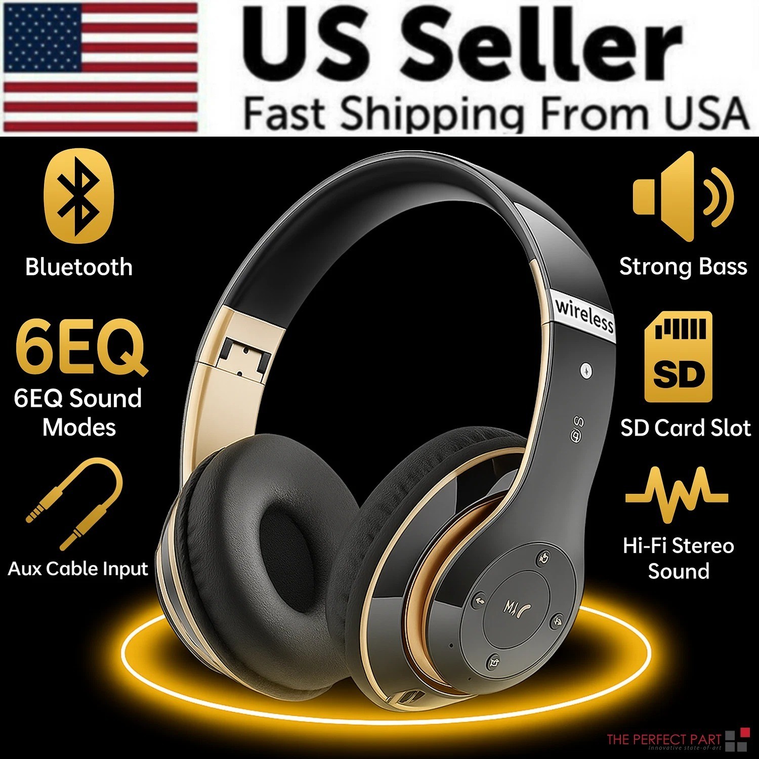 Wireless Bluetooth Over-Ear Headphones with Noise Cancelling Stereo Sound-image