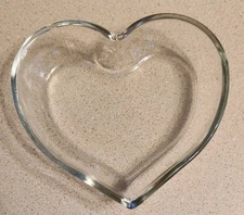Vintage Libbey Heart Shaped Glass Jewelry Trinket Tray