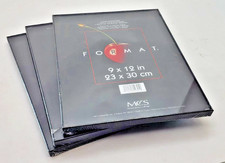 3pcs MCS Plastic Format Frame for 9x12" Photograph, Black Modern