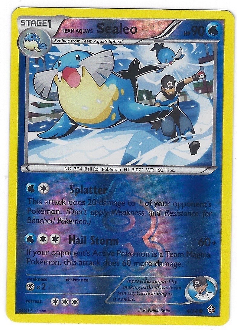 Team Aqua's Sealeo 4/34 Double Crisis Reverse Holo Pokémon - Lightly Played
