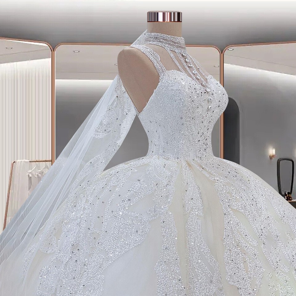 Weitese Dress A-line Crystal Beading Mother of the Bride Dresses Long Green Wedding Formal Dress