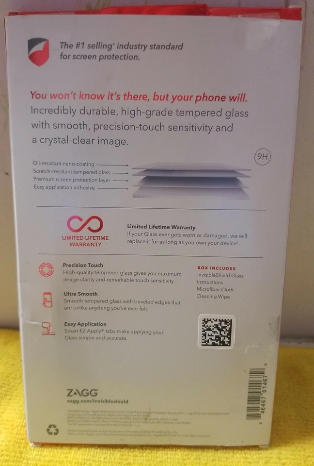 🍊 Protector de Pantalla Transparente Cristal Templado ZAGG iPhone SE 5 5s 5c, caja envejecida Foto 2 de 2