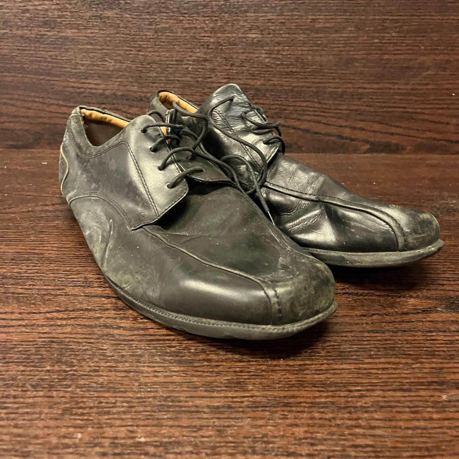 Scarpe eleganti uomo Clarks taglia 13M pelle punta bici stringate Oxford nere