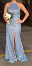 Sherri Hill long blue sparkle dress size 2