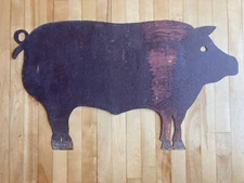 Antique primitive sheet iron Pig trade sign / folk art / weathervane