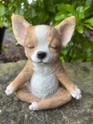 FENGSHUI CHIHUAHUA STATUE PUPPY DOG MEMORIAL ANIMAL GARDEN ORNAMENT FIGURINE
