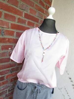 Selfmade Damen Bluse Rose Kurz Arm M 38/40  NEU