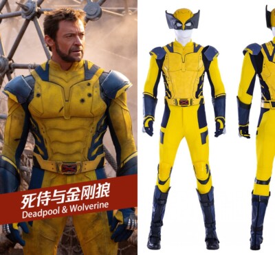 Movie Deadpool Wolverine Costume Jumpsuit Suit Unisex Full Set w/Shoes  Claws UK