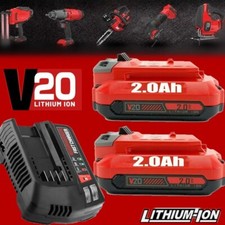 2PACK For Craftsman V20 20 Volt MAX 2.0Ah Lithium ion Battery /Charger CMCB202