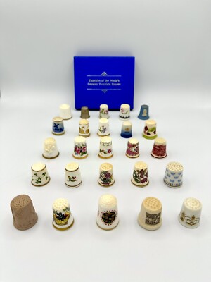 Lot of Franklin Mint Thimbles - Spode, Haviland, JB, Adams, Rorstrand,Mason's +
