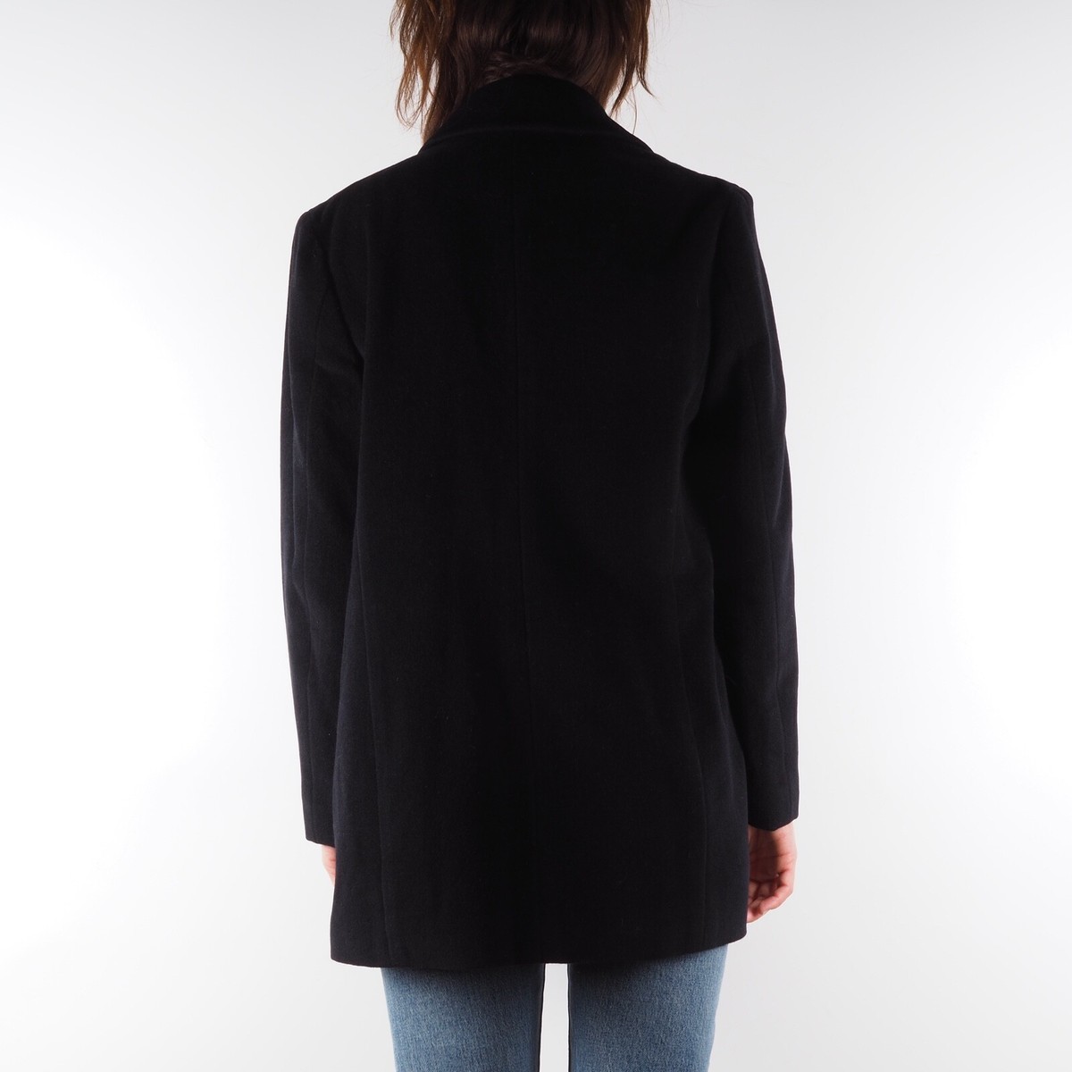 Jil Sander Vintage Women's Black Wool Angora Open Coat Jacket size