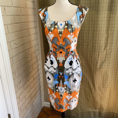 Maggy London Orange Abstract Sheath 