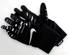 Nike DRI-FIT Gloves Women's Small Running Touch Screen Black/Silver