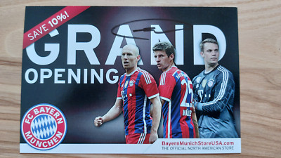 Manuel Neuer - signiert - Bayern Munich Store Flyer US USA Tour 2014 Grand Openi