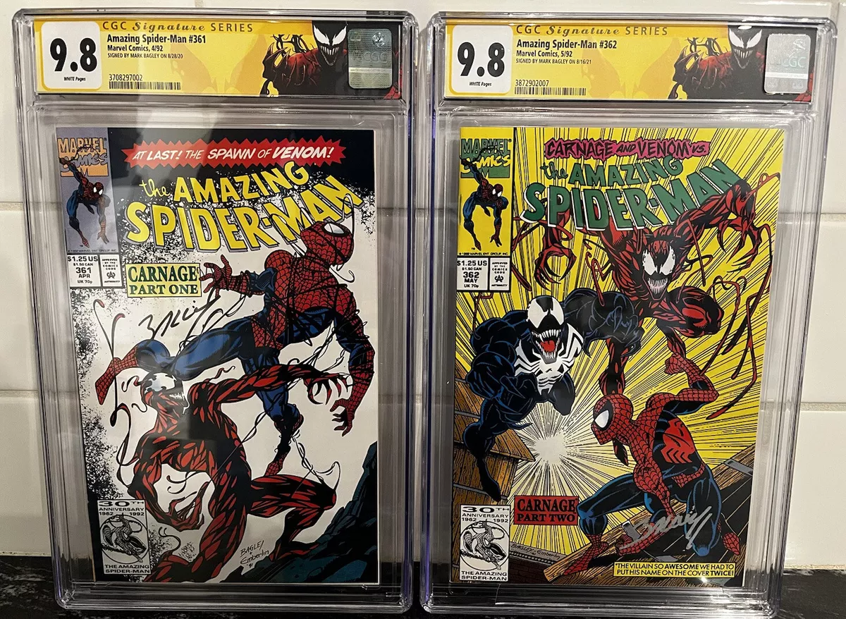 Amazing Spider-Man #361 & #362 CGC 9.8 SS Mark Bagley Venom Custom