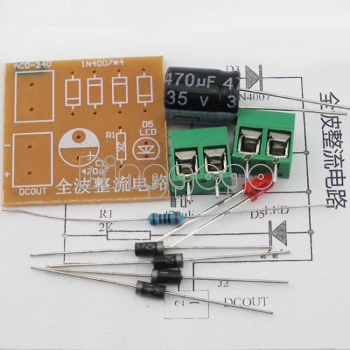 IN4007 Bridge Rectifier AC DC Converter Full Wave Rectifier Circuit Board 3-18V - Bild 2 von 3