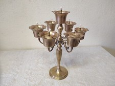 Ancien Candélabre en bronze 7 branches fonctionnant à l'huile ? Chandelier