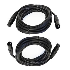 2-Pack 25ft Male Audio Cables Quarter Inch Stereo to 3-Pin Shielded Female Cable